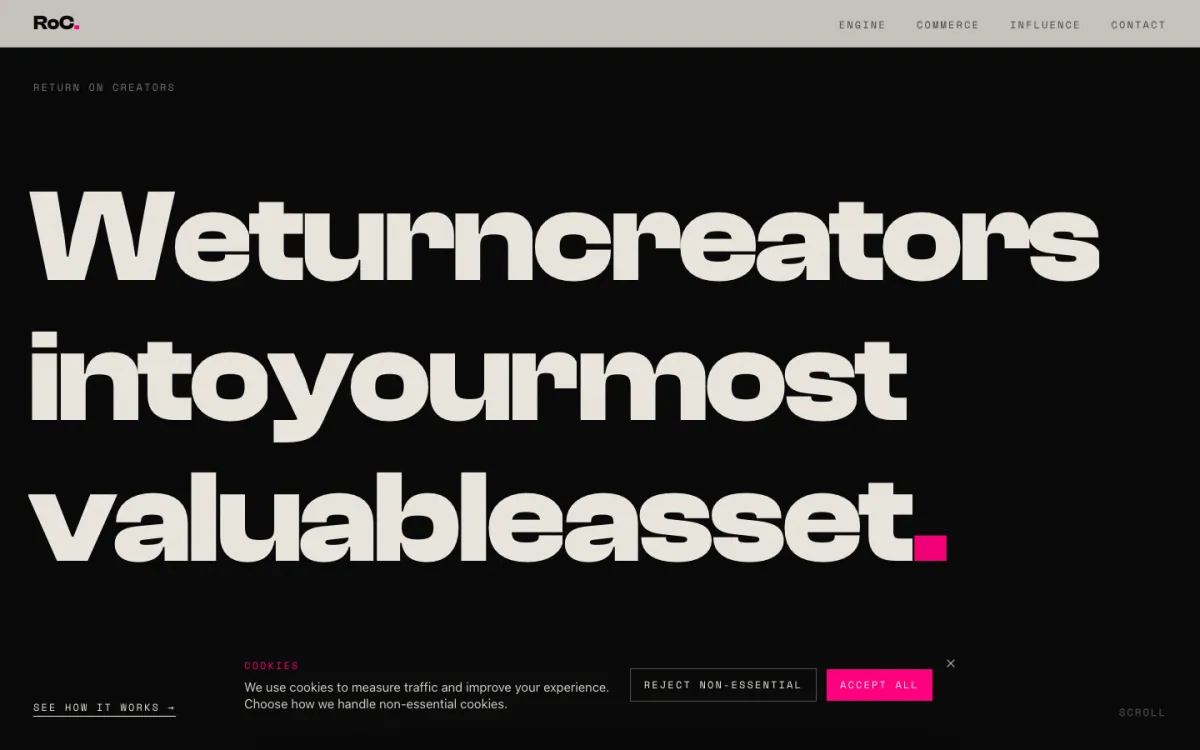 Return on Creators homepage, captured September 28, 2026